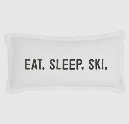 Eat Sleep Ski Lumbar Pillow