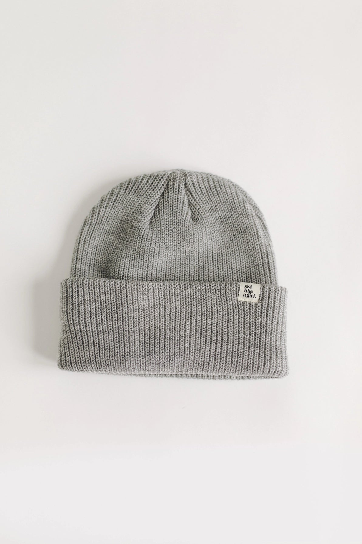 Ski Like a Girl Knit Tag Beanie