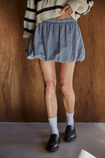 Gingham Bubble Skort