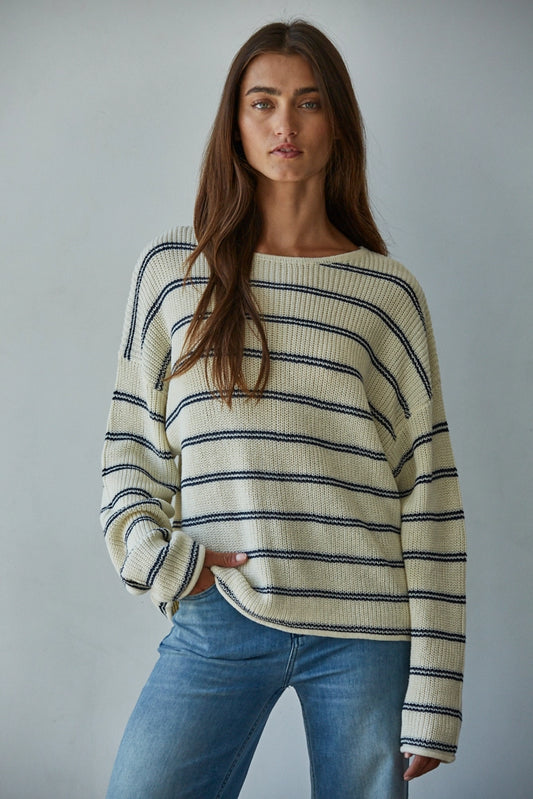 Ramie Cotton Striped Top
