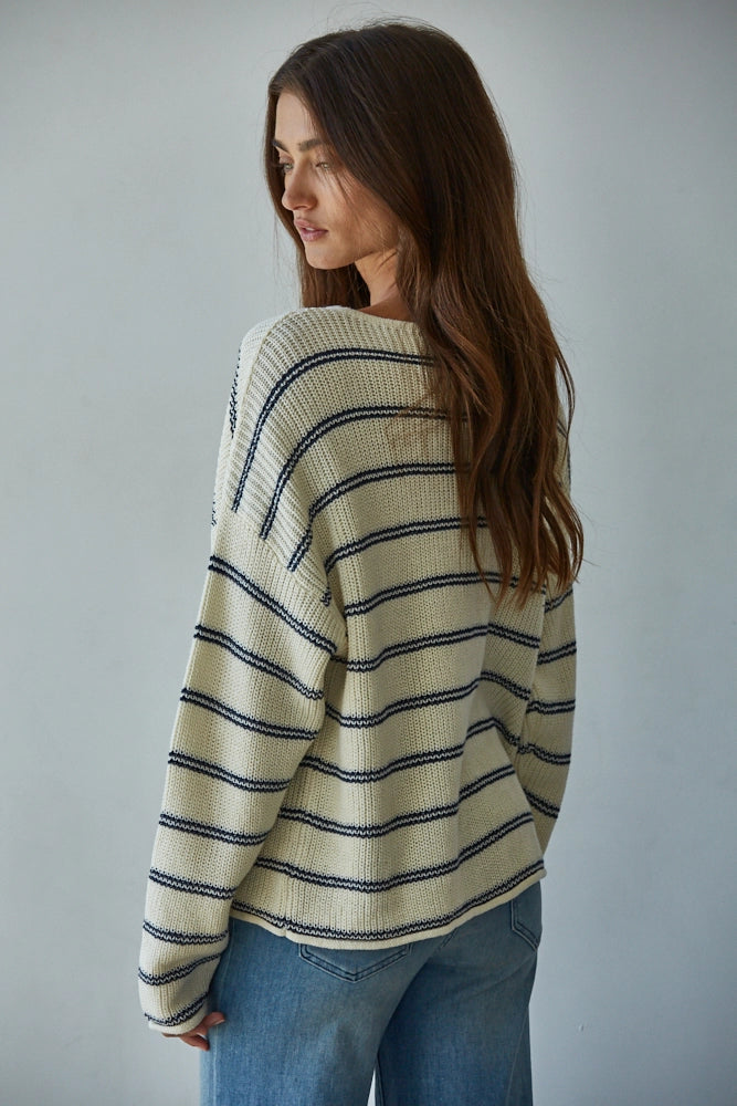 Ramie Cotton Striped Top