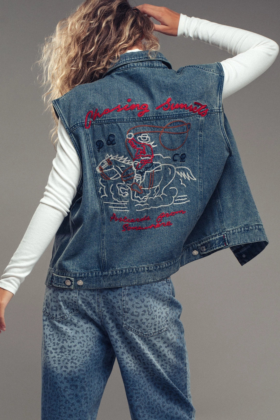 Western Sunset Embroidered Vest