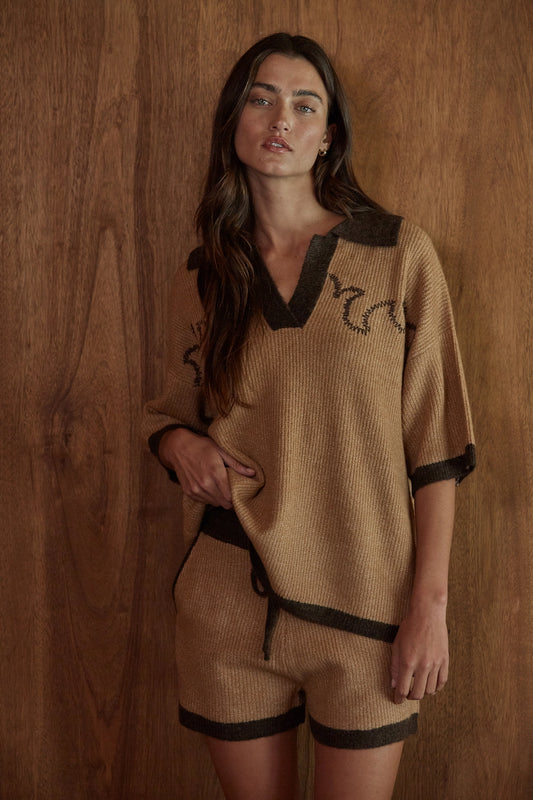 V Neck Western Sweater