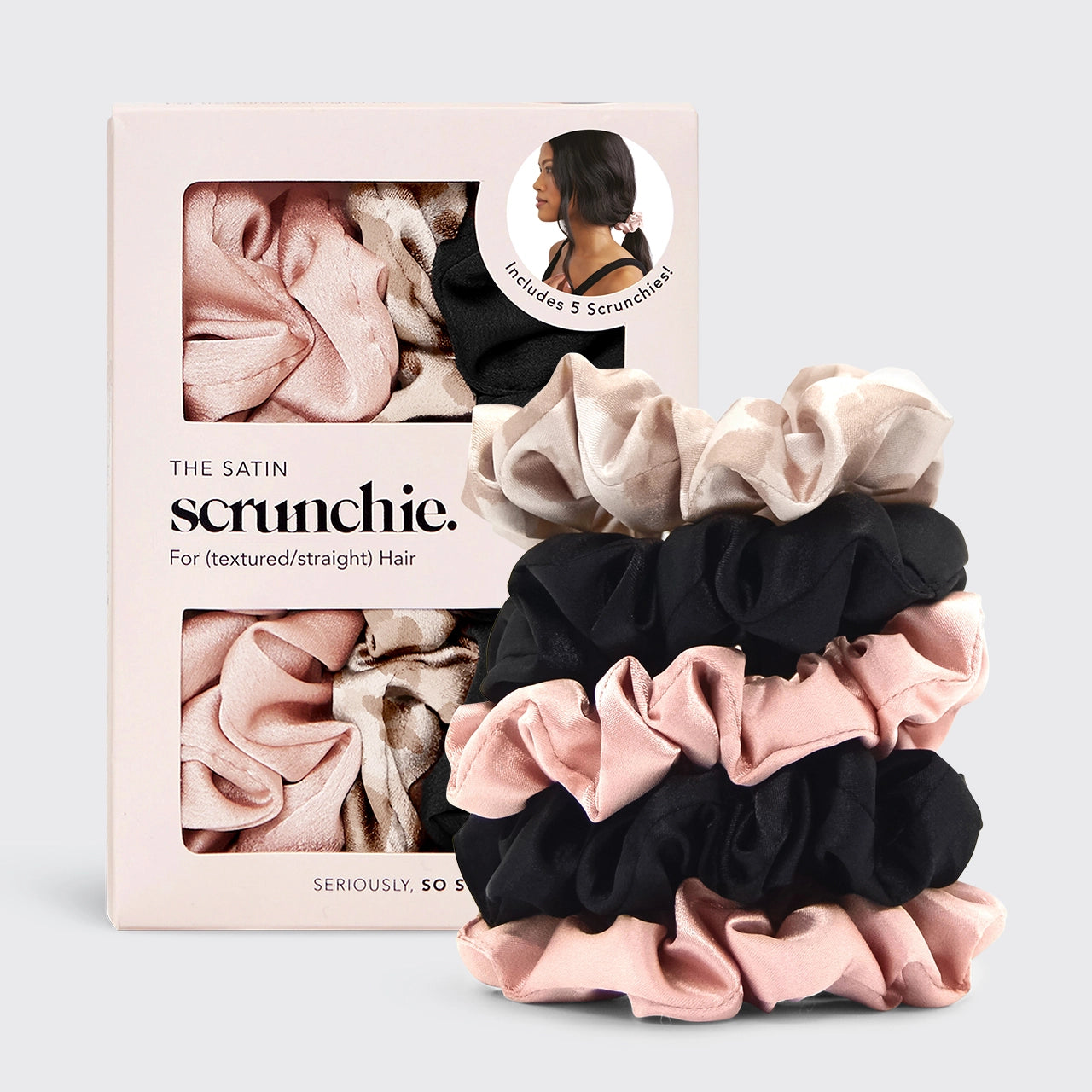 Satin Sleep Scrunchies- 5 piece