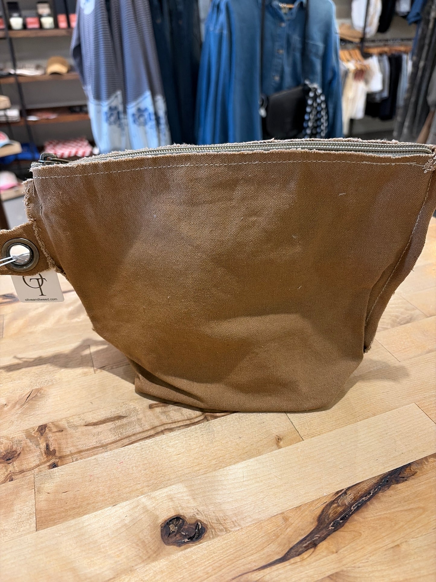Washed Canvas Zip Bag