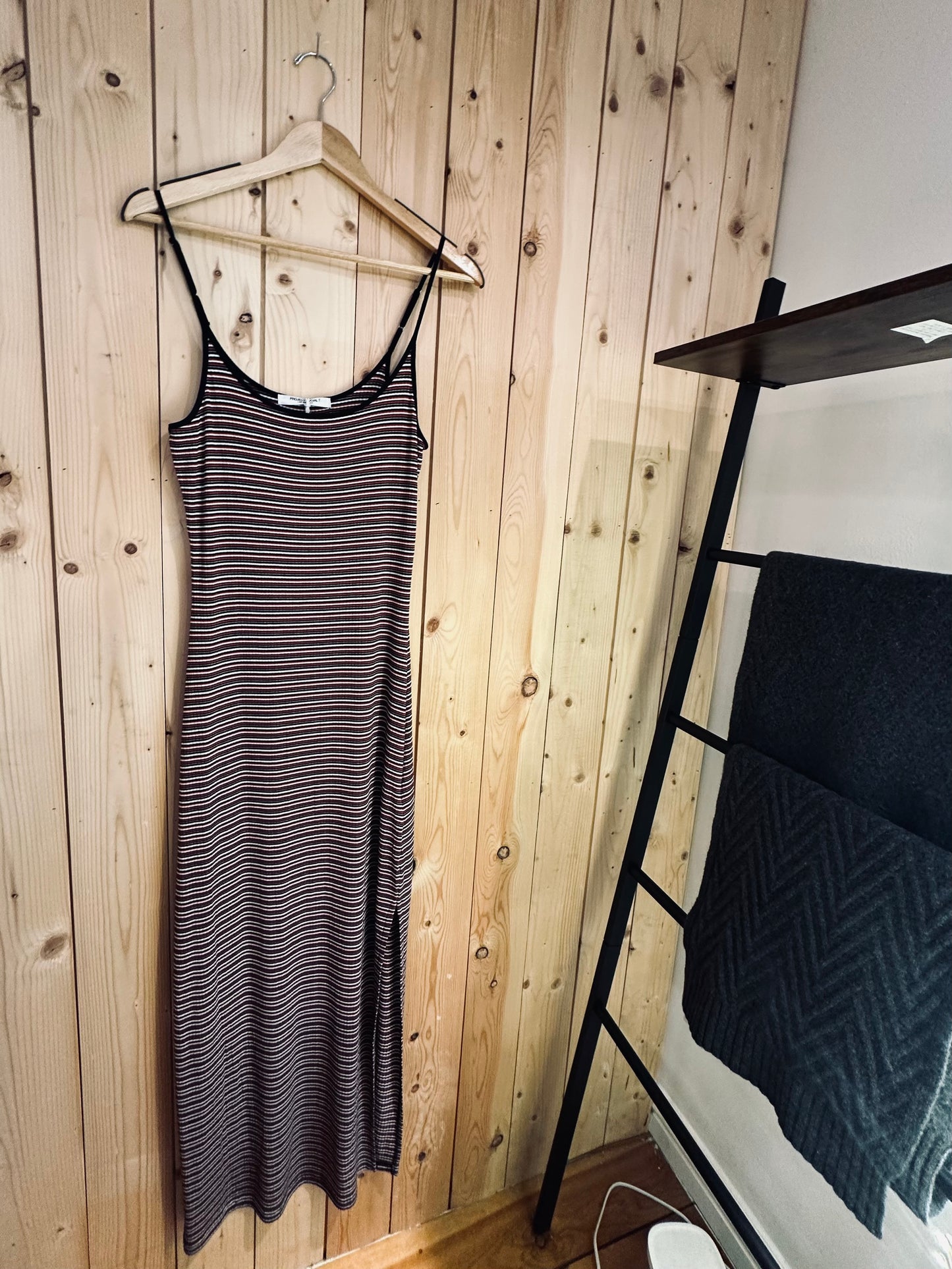 Rita Striped Rib Maxi Dress