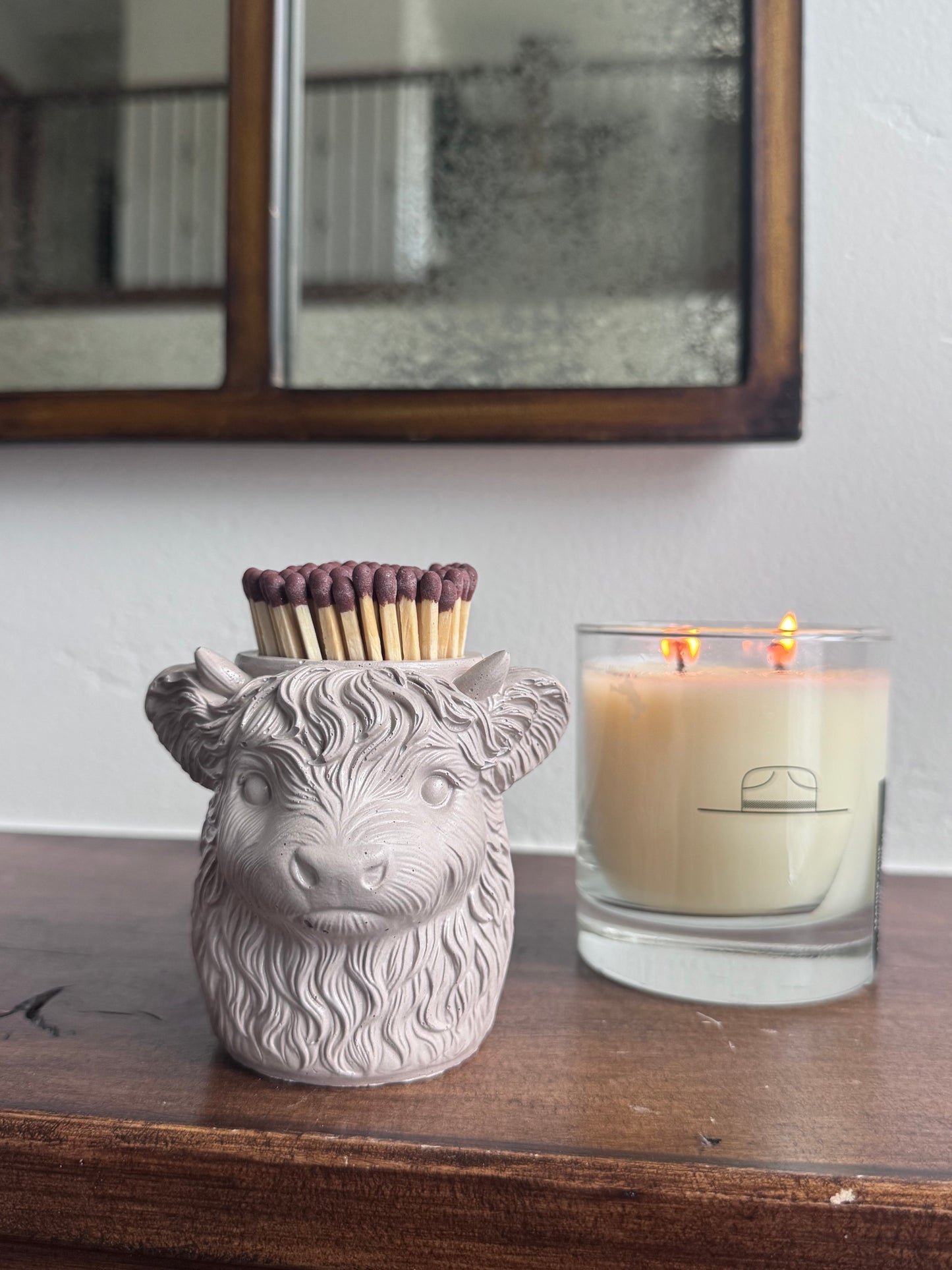 Highland Cow Match Holder