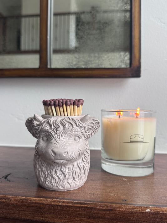 Highland Cow Match Holder