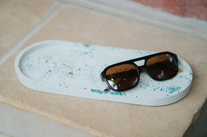 Turq Cemented Oval Tray