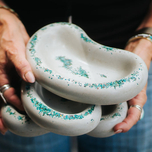 Turquoise Peanut Dish