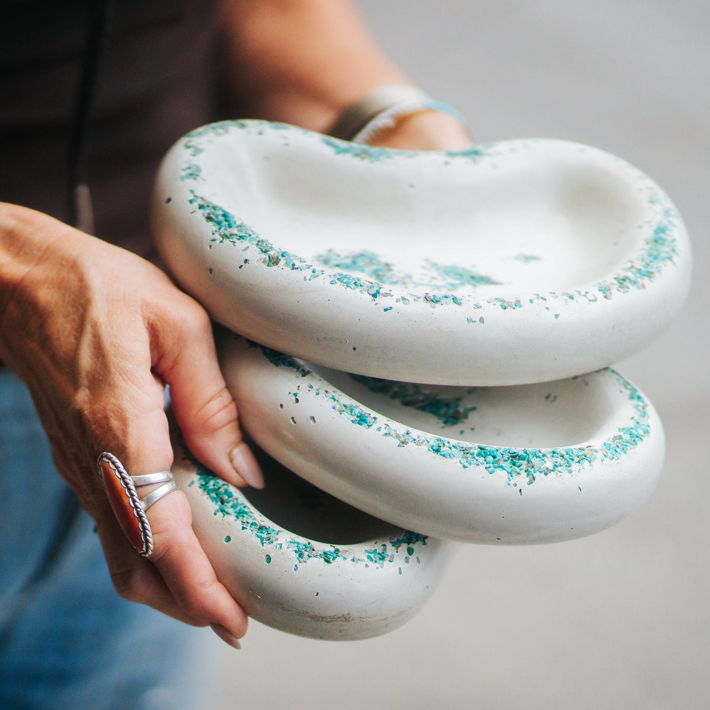 Turquoise Peanut Dish