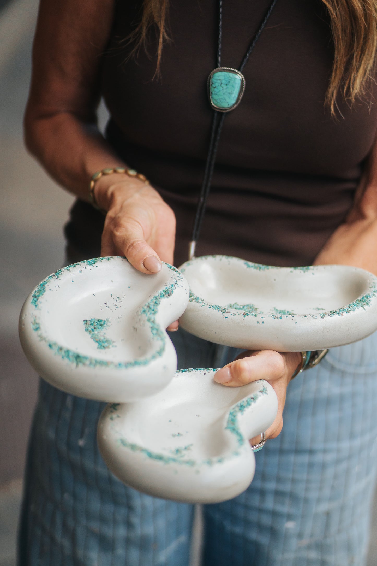 Turquoise Peanut Dish