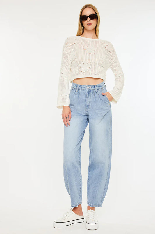 Rea High Rise Wide Tapered Jeans