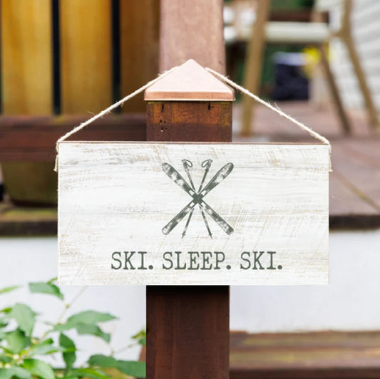 Ski Sleep Ski Hanging Sign