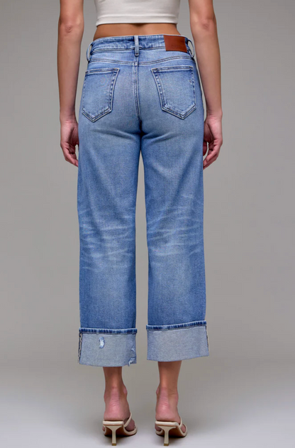 Logan Cuffed Mid Rise Dad Jean