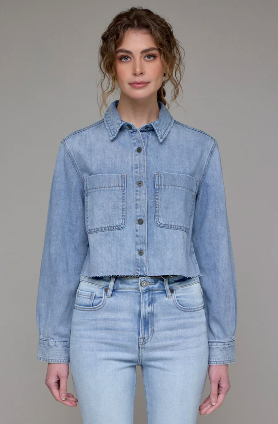Abbey Cropped Denim Shirt