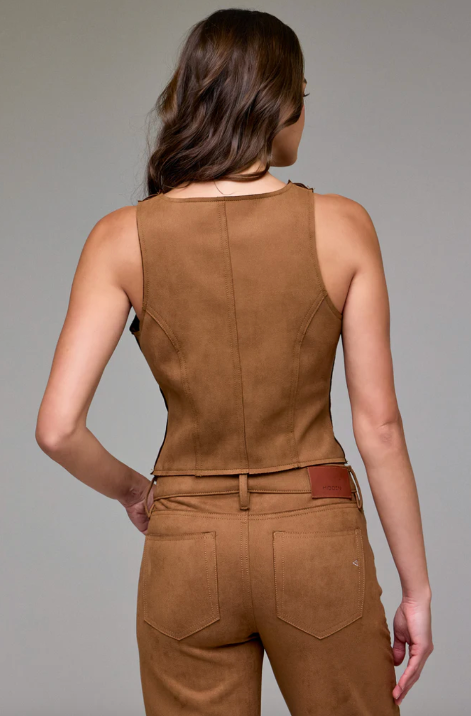 Caramel Suede Bodycon Top