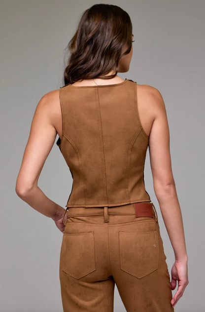 Caramel Suede Bodycon Top