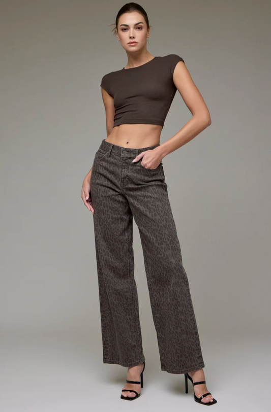 Logan Brown Cheetah Jean