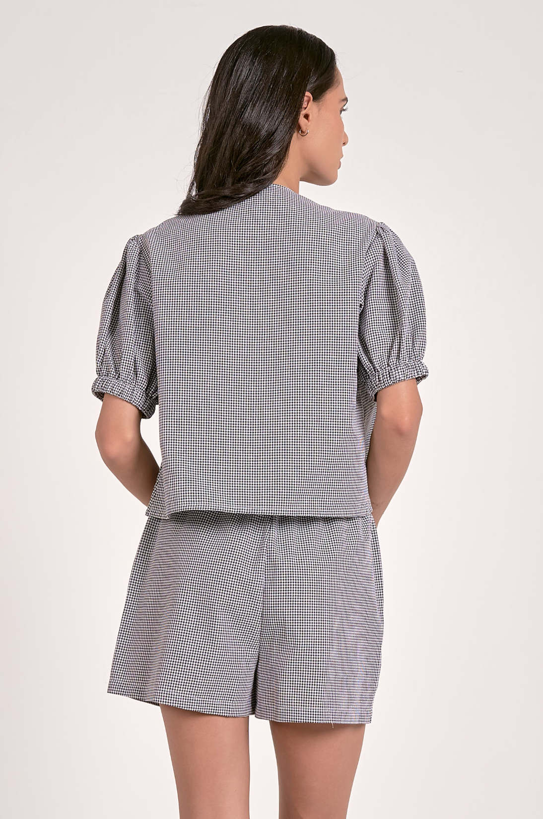 Seersucker Tie Front Top