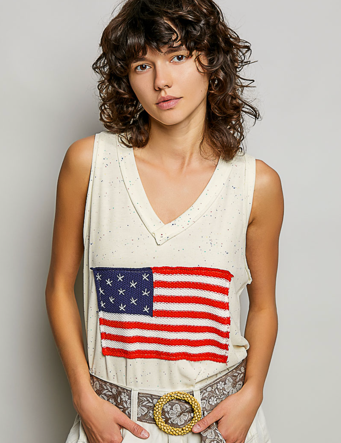American Flag Sleeveless Top