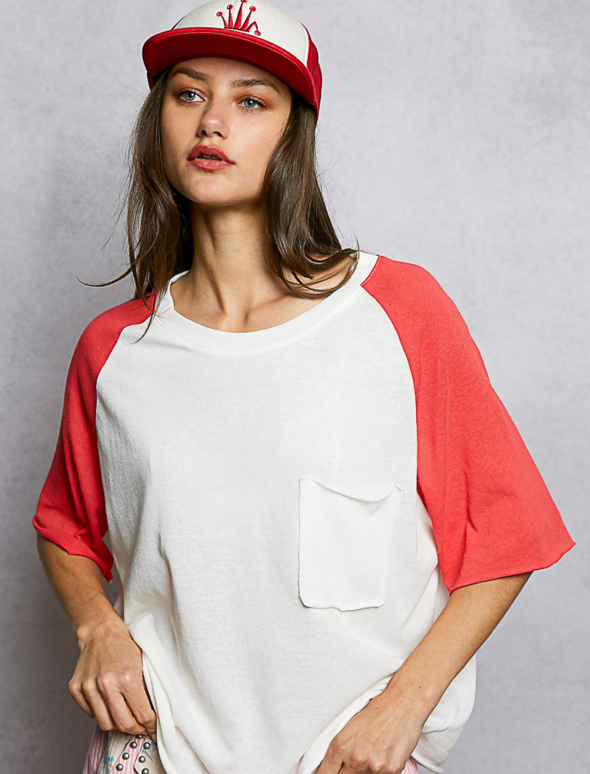 Round Neck Contrast Top