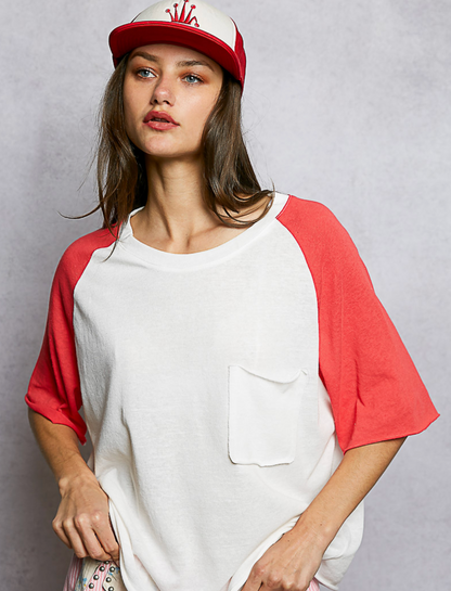 Round Neck Contrast Top