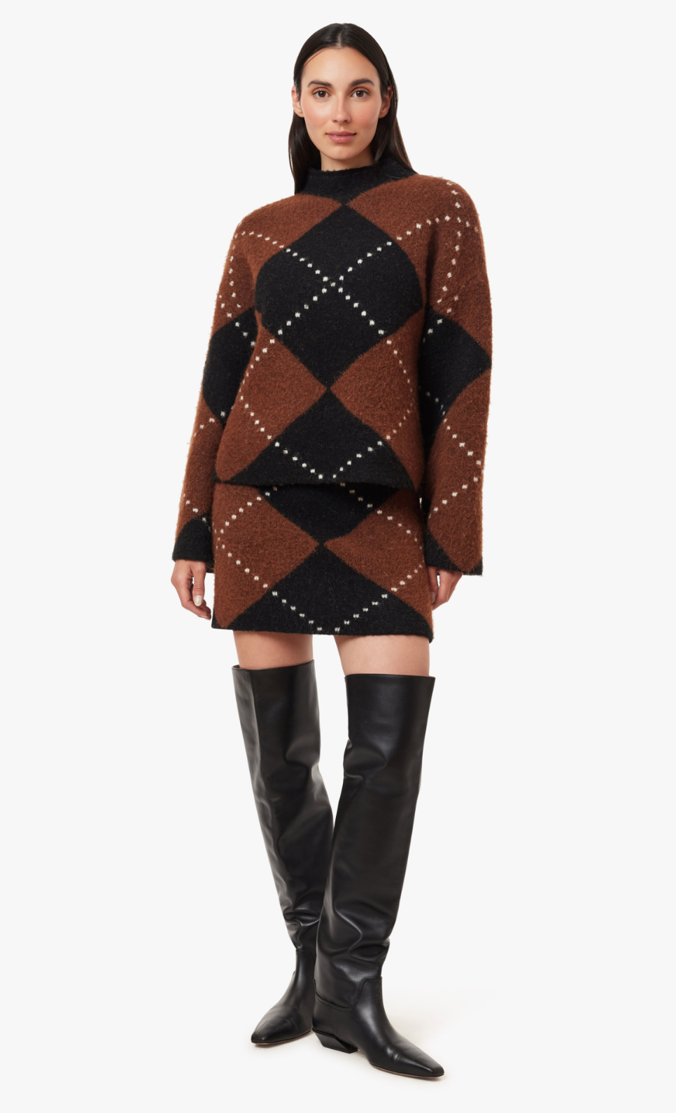 Argyle Mini Sweater Skirt