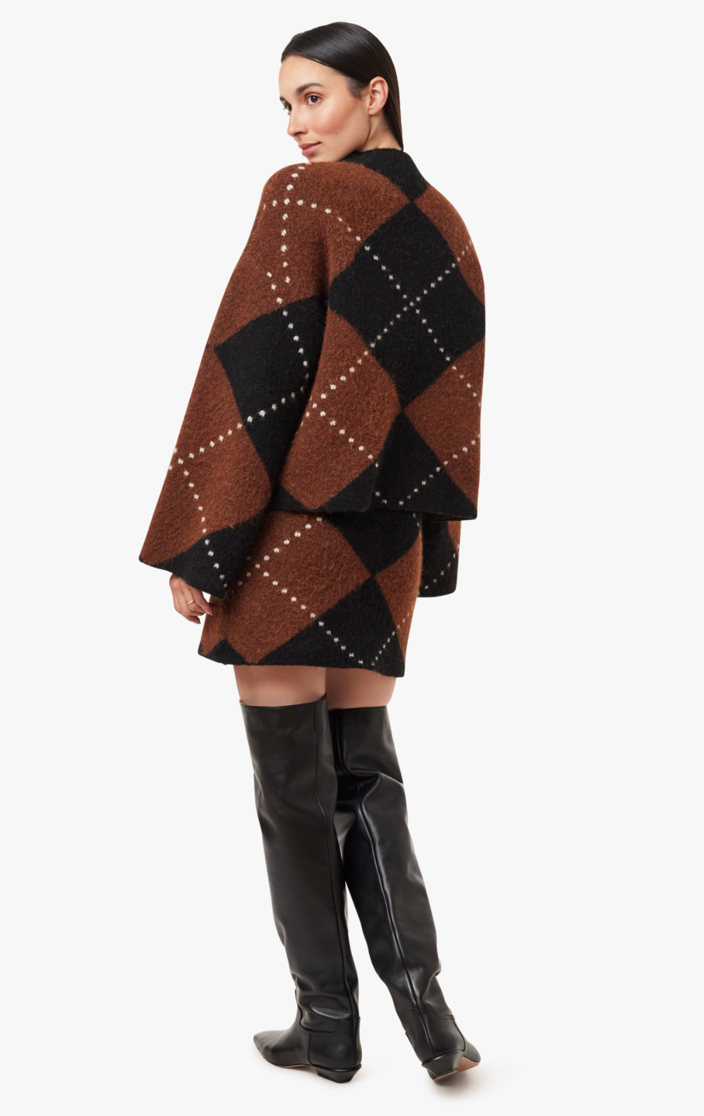 Argyle Mini Sweater Skirt