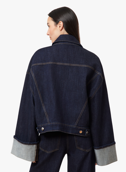 Cuffed Denim Trucker Jacket