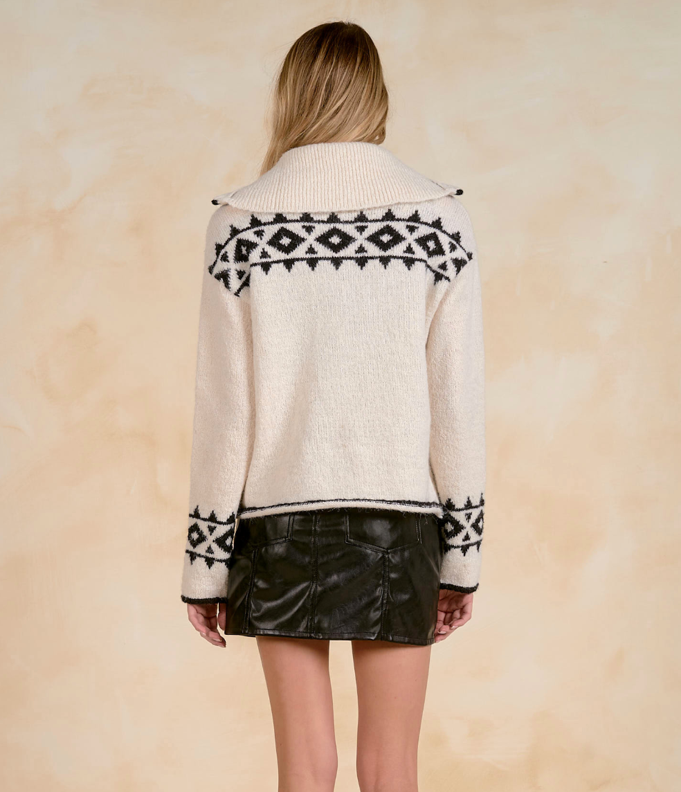 Aztec 3/4 Zip Sweater