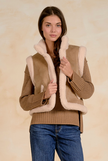 Sleeveless Open Front Vest