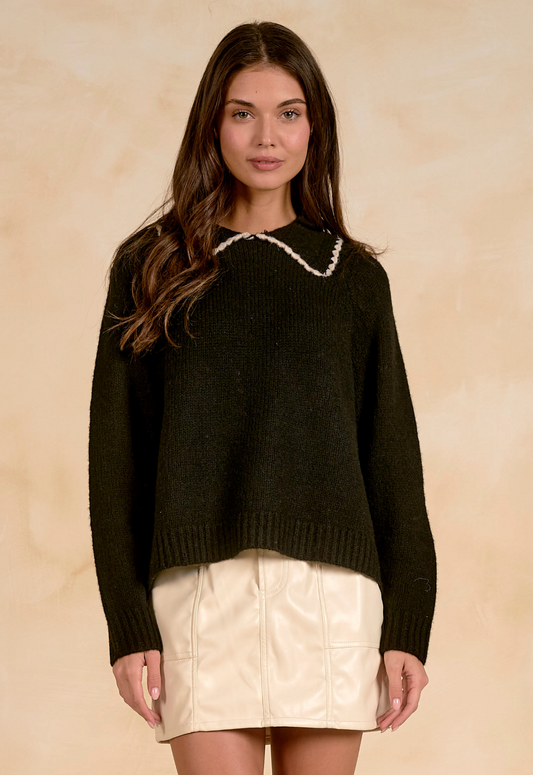 Stitched Collar Sweater