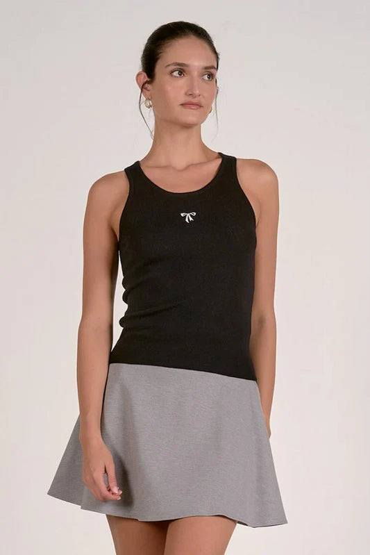 Embroidered Bow Tank