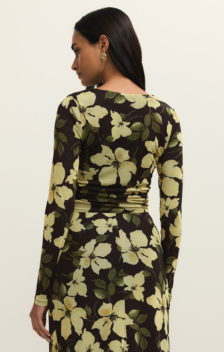 Taysha Ren Floral Mesh Top