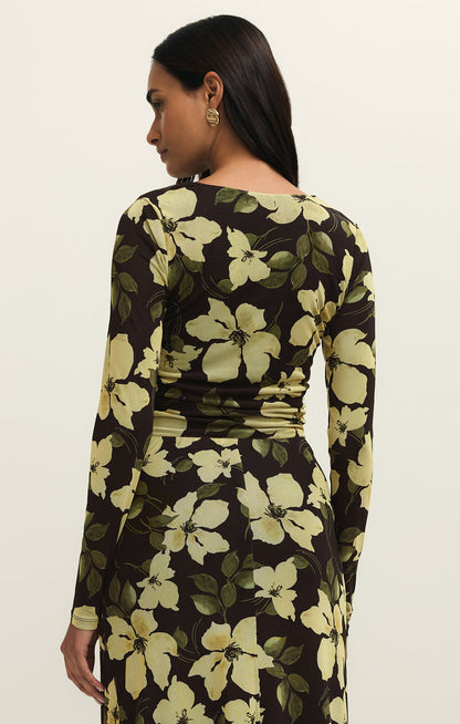 Taysha Ren Floral Mesh Top