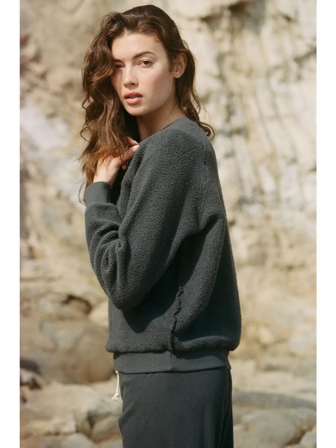 Cotton Upside Down Washed Pullover