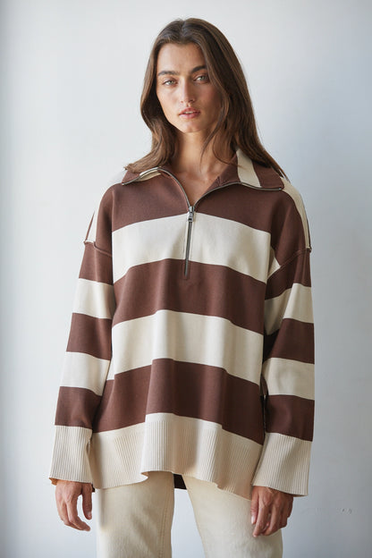 Knit Striped Turtleneck