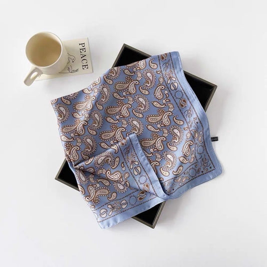 Medium Paisley Blue/Brown Scarf