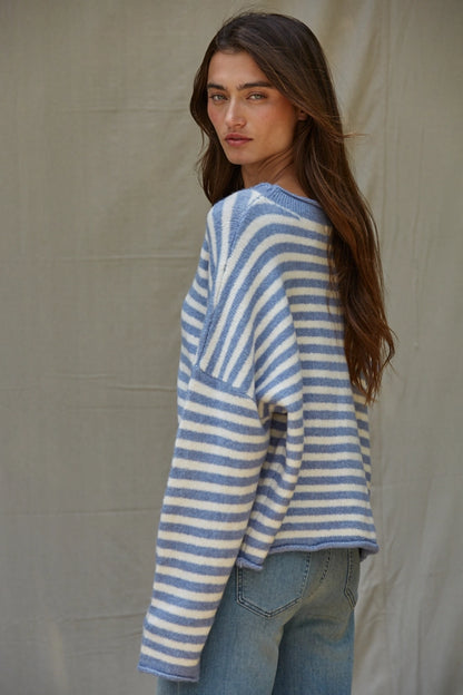Striped Buttondown Cardigan