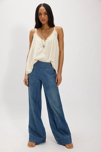 Breezy Denim Pull On Pant