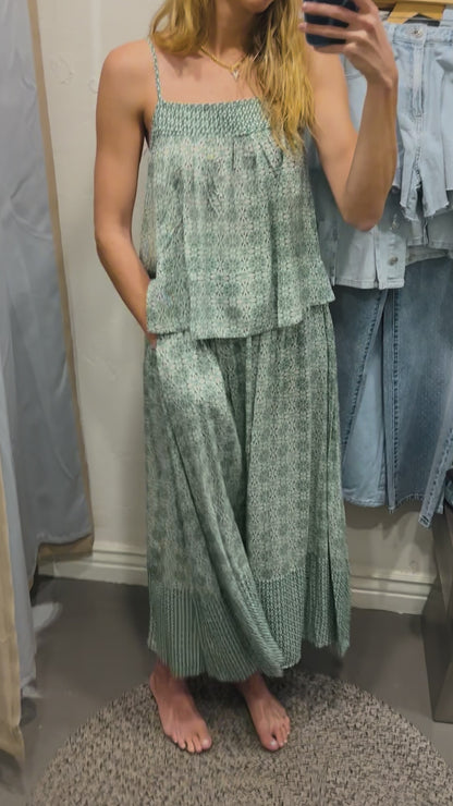 Green Boho Skirt
