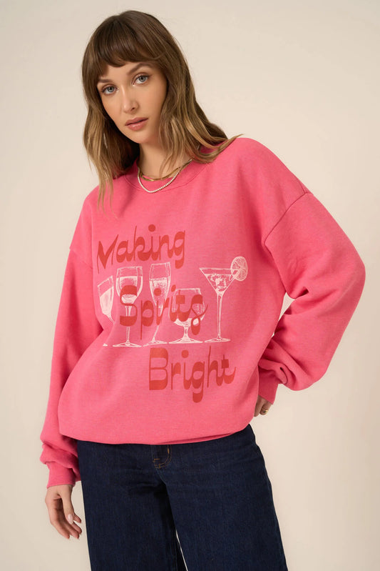 Making Spirits Bright Sweatshirt, Raspberry