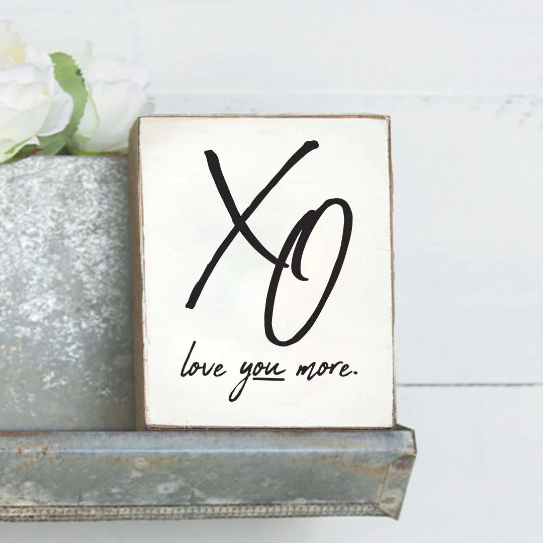 XO Love You More Decorative Wooden Block